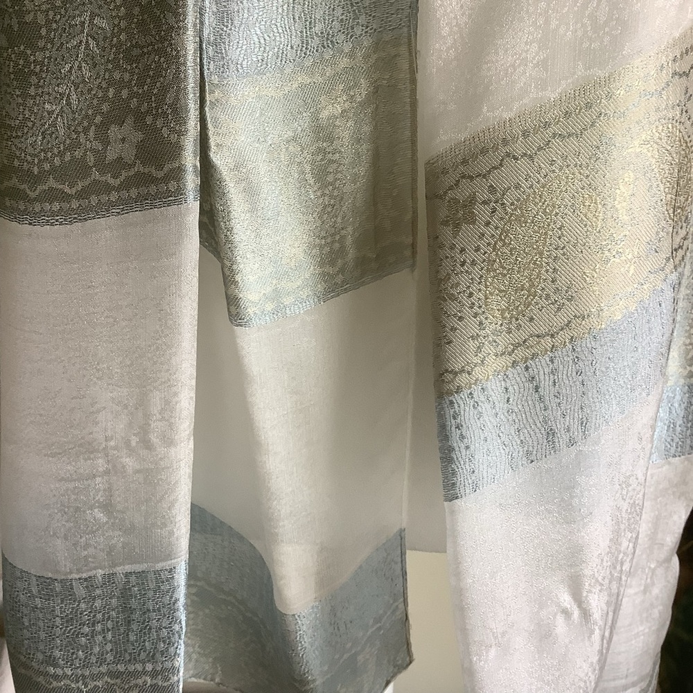 Sheer Silk Striped Rectangular Scarf - Picture 12 of 14